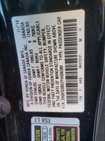 2015 HONDA CIVIC LX - 2HGFG3B57FH506589