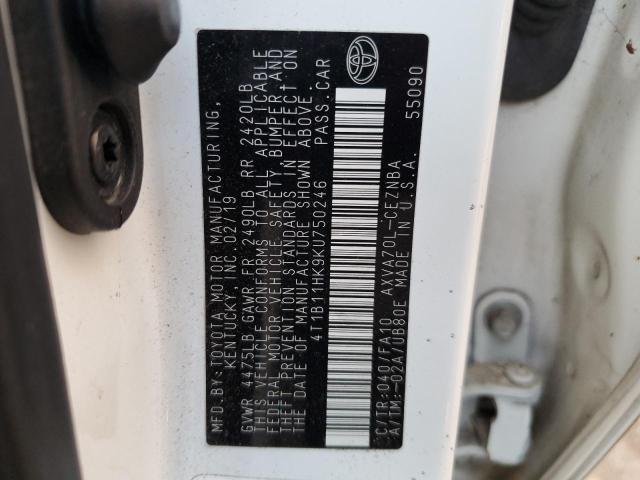 2019 TOYOTA CAMRY L - 4T1B11HK9KU750246