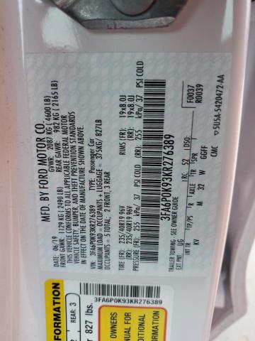2019 FORD FUSION TIT - 3FA6P0K93KR276389