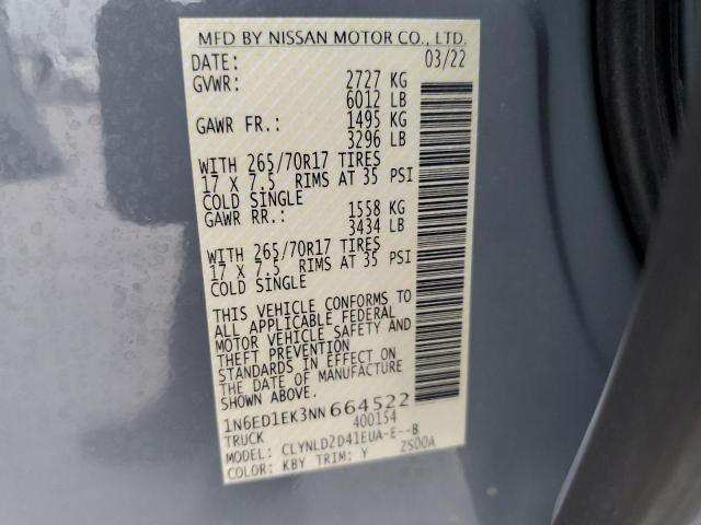 2022 NISSAN FRONTIER S - 1N6ED1EK3NN664522