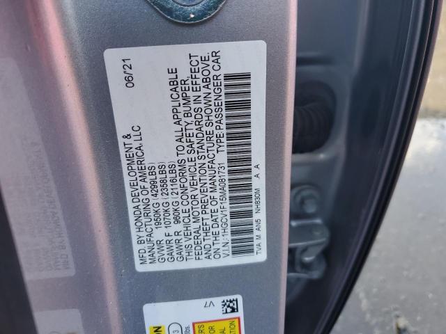 VIN 1HGCV1F15MA081731 2021 HONDA ACCORD no.12