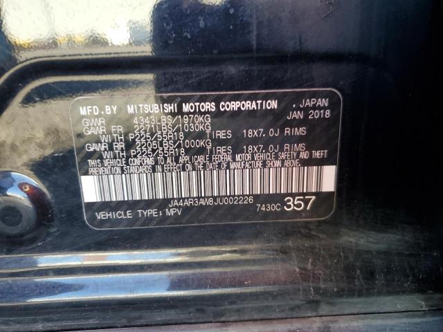 2018 MITSUBISHI OUTLANDER - JA4AR3AW8JU002226