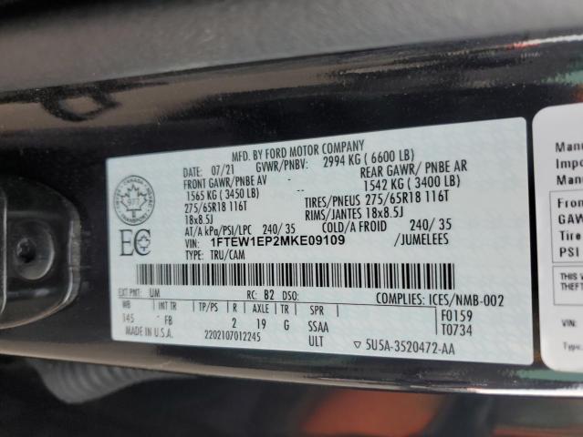 2021 FORD F150 SUPER - 1FTEW1EP2MKE09109