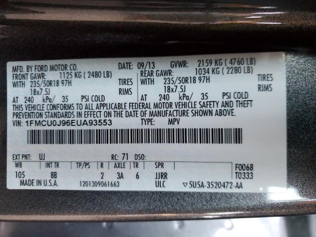 VIN 1FMCU0J96EUA93553 2014 FORD ESCAPE no.13