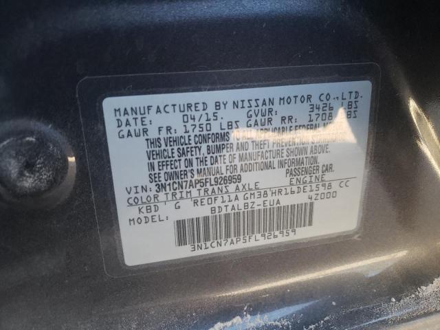 2015 NISSAN VERSA S - 3N1CN7AP5FL926959