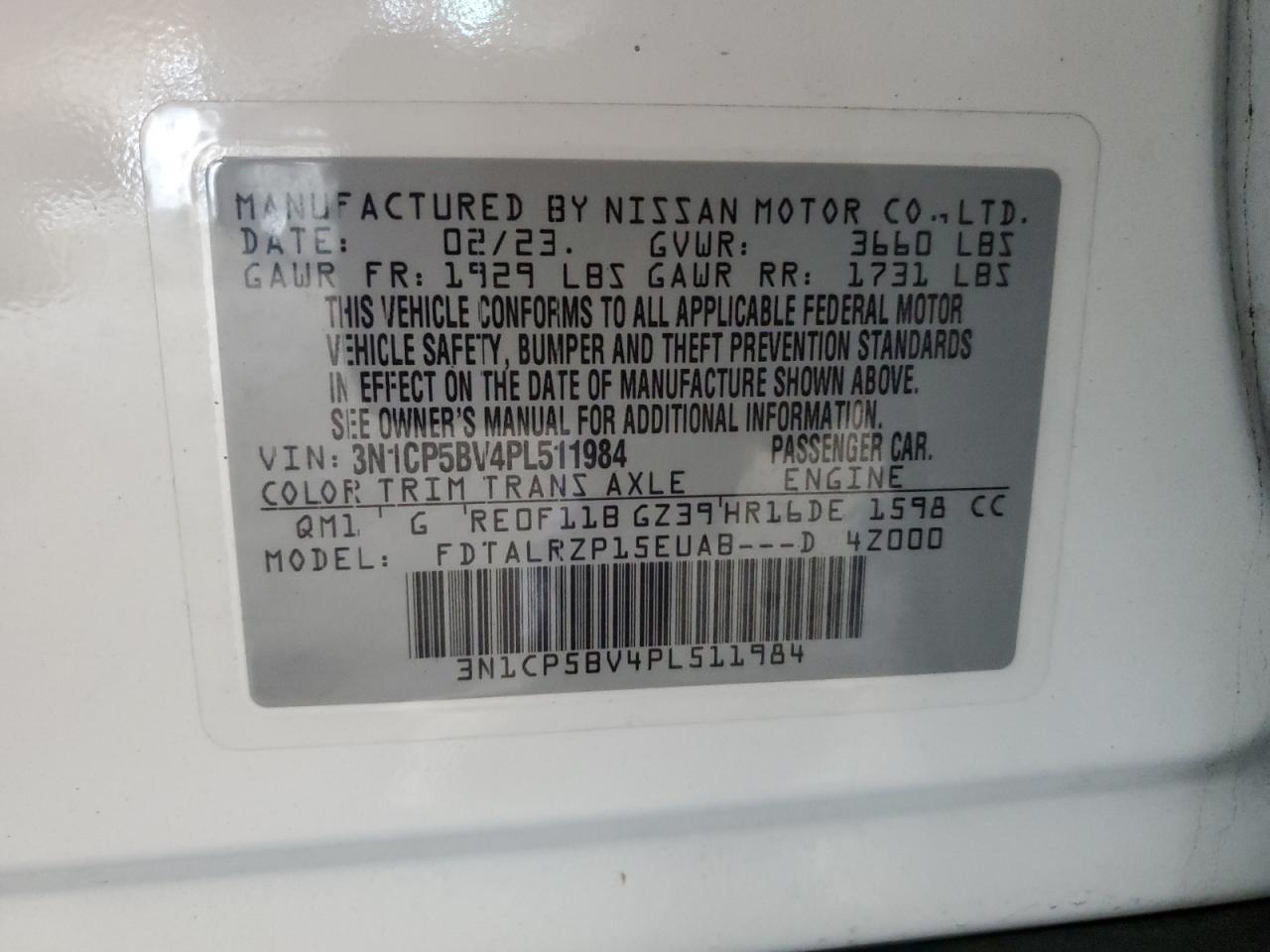 Lot #3041785419 2023 NISSAN KICKS S