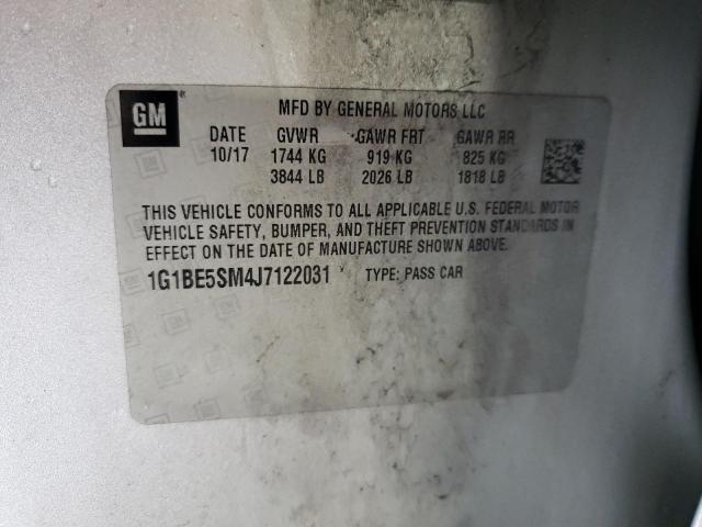 2018 CHEVROLET CRUZE LT - 1G1BE5SM4J7122031