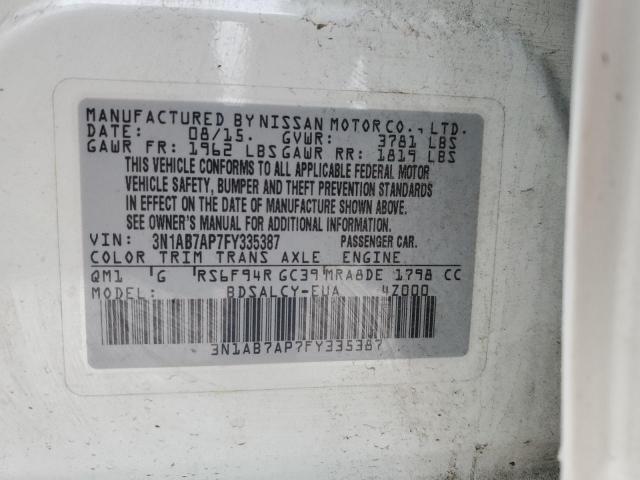 VIN 3N1AB7AP7FY335387 2015 NISSAN SENTRA no.12