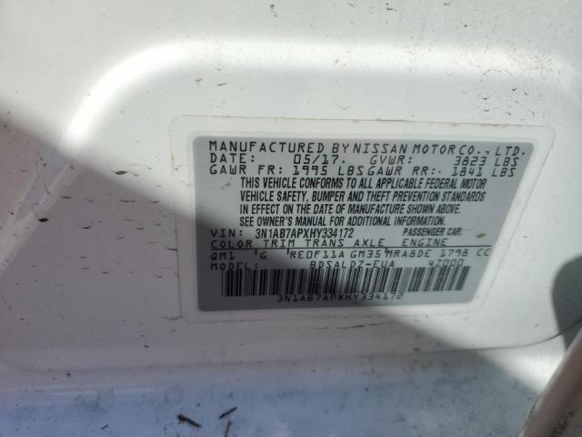 VIN 3N1AB7APXHY334172 2017 NISSAN SENTRA no.12