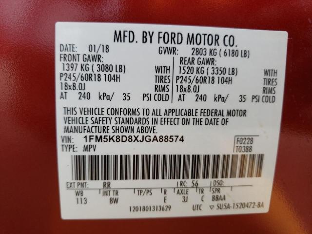 2018 FORD EXPLORER X - 1FM5K8D8XJGA88574