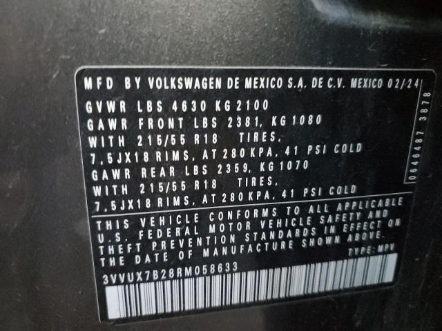 VIN 3VVUX7B28RM058633 2024 VOLKSWAGEN TAOS SE no.13