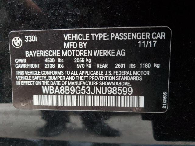 2018 BMW 330 I WBA8B9G53JNU98599