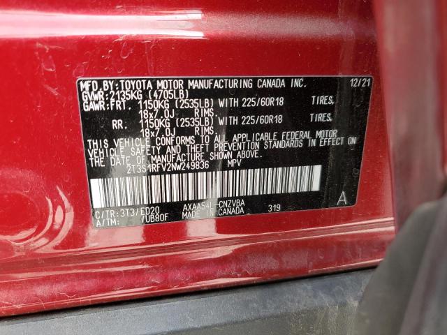 2022 TOYOTA RAV4 TRD O 2T3S1RFV2NW249836