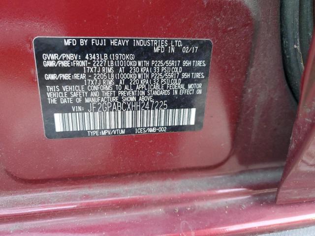 2017 SUBARU CROSSTREK - JF2GPABCXHH247225