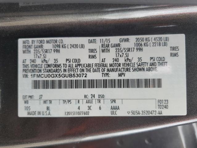 2016 FORD ESCAPE SE - 1FMCU0GX5GUB53072