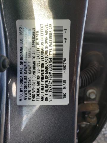2021 HONDA CIVIC EX - 19XFC1F39ME009754