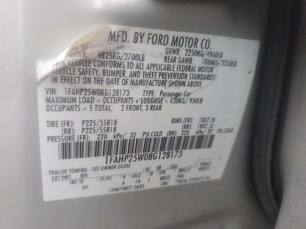 Lot #2994392030 2008 FORD TAURUS LIM