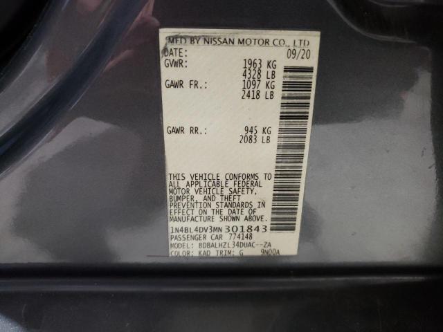 VIN 1N4BL4DV3MN301843 2021 NISSAN ALTIMA no.12