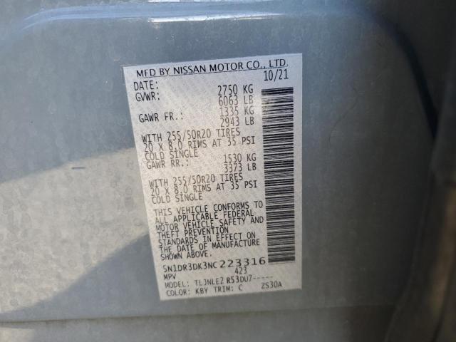 2022 NISSAN PATHFINDER - 5N1DR3DK3NC223316