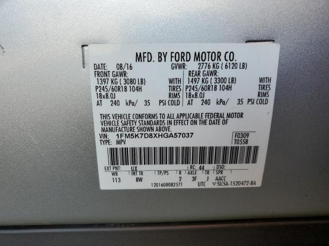 VIN 1FM5K7D8XHGA57037 2017 FORD EXPLORER no.13