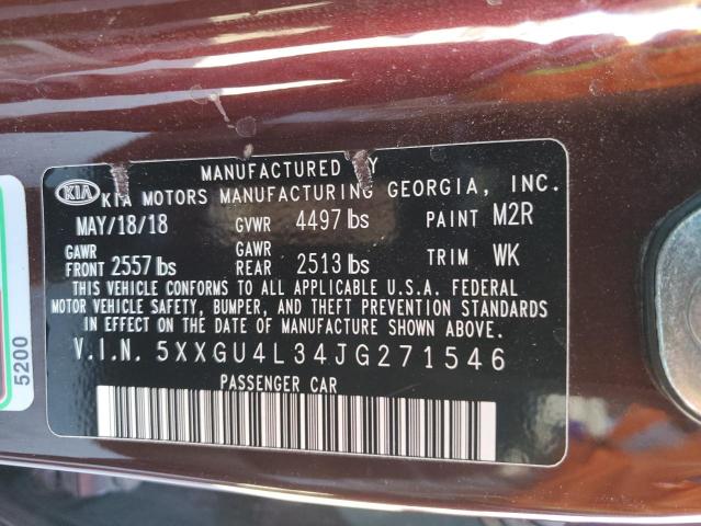 2018 KIA OPTIMA EX - 5XXGU4L34JG271546