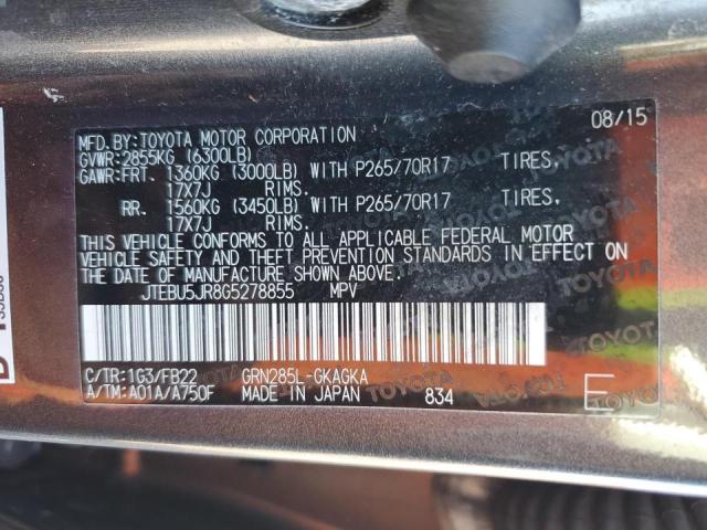 2016 TOYOTA 4RUNNER SR - JTEBU5JR8G5278855