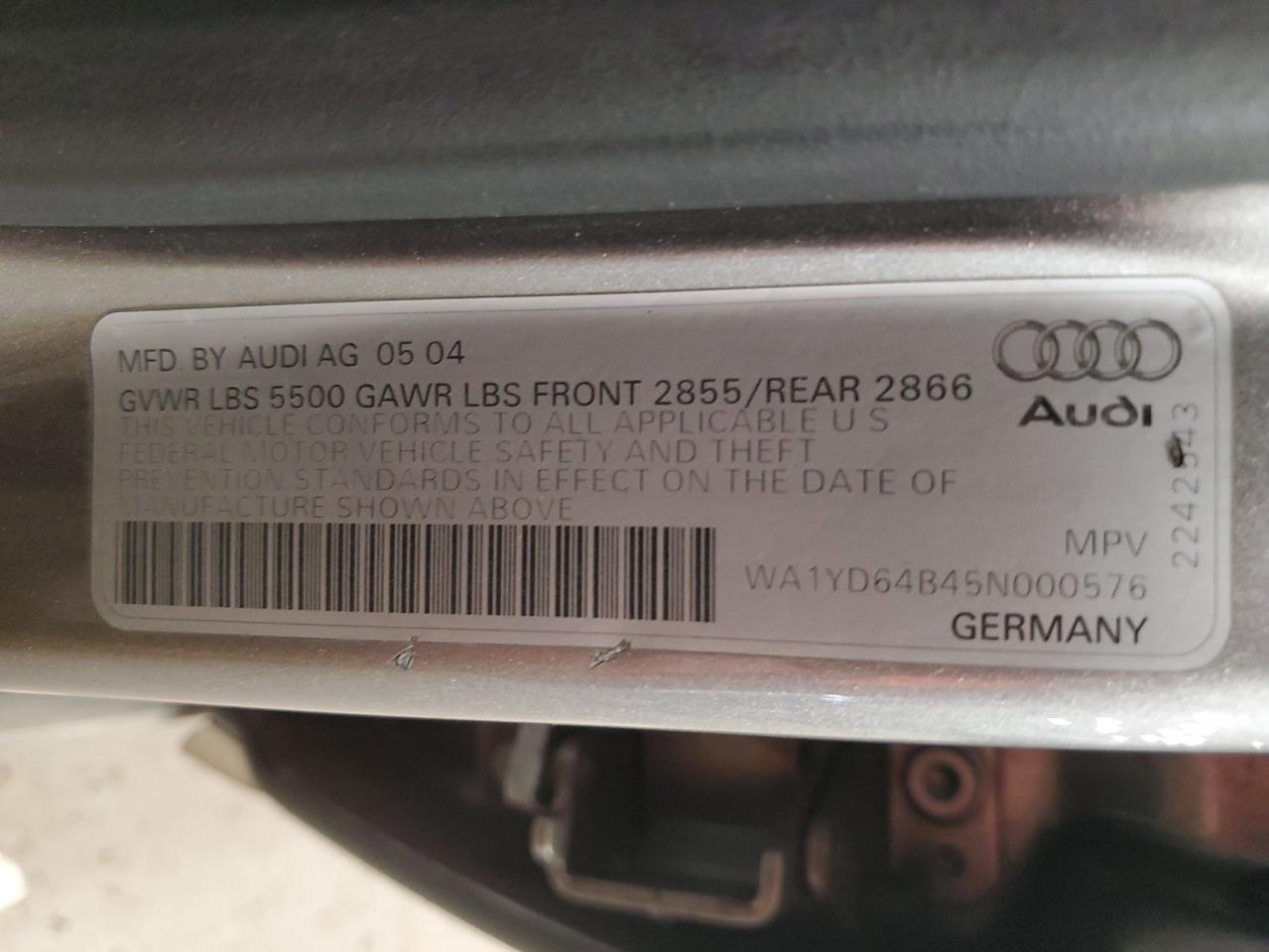 Lot #3006636401 2005 AUDI ALLROAD