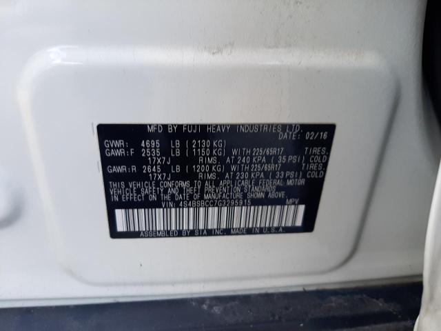 2016 SUBARU OUTBACK 2. - 4S4BSBCC7G3295915