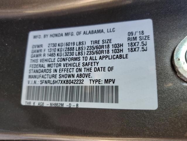 2019 HONDA ODYSSEY EX - 5FNRL6H7XKB042232