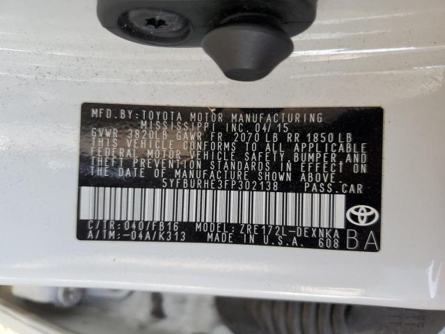 2015 TOYOTA COROLLA L - 5YFBURHE3FP302138
