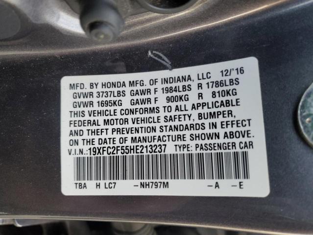 2017 HONDA CIVIC - 19XFC2F55HE213237