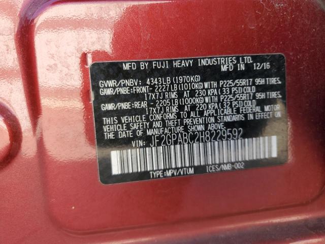2017 SUBARU CROSSTREK - JF2GPABC2H8229592