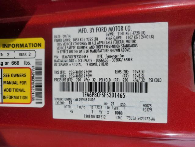 2015 FORD MUSTANG GT - 1FA6P8CF5F5301465