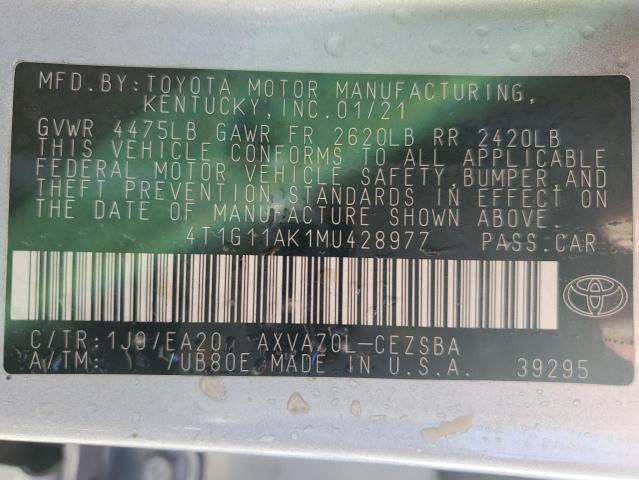 VIN 4T1G11AK1MU428977 2021 TOYOTA CAMRY no.12