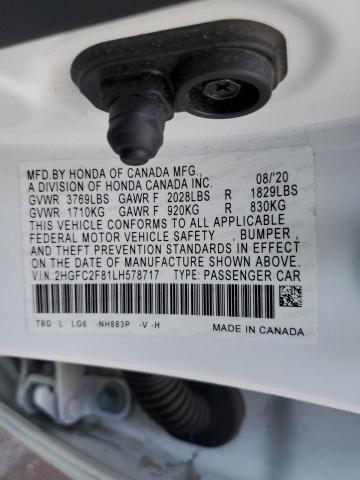 2020 HONDA CIVIC SPOR - 2HGFC2F81LH578717