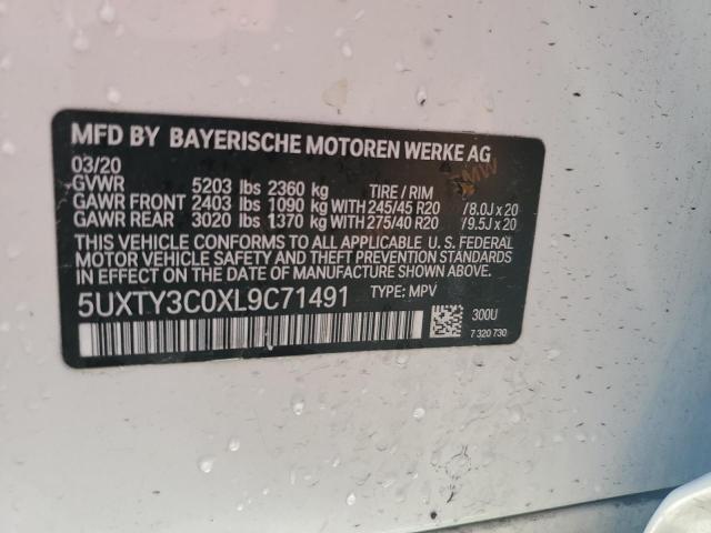 VIN 5UXTY3C0XL9C71491 2020 BMW X3 no.14