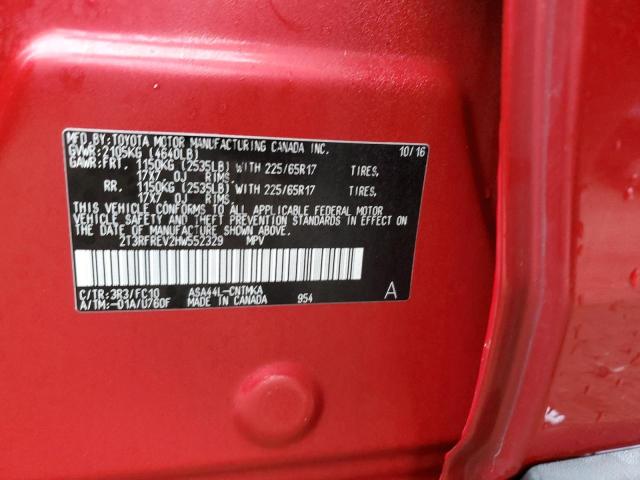 2017 TOYOTA RAV4 XLE - 2T3RFREV2HW552329