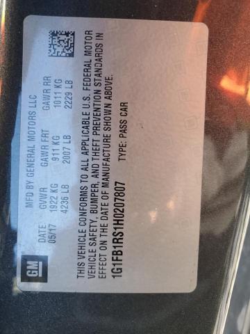 2017 CHEVROLET CAMARO LT - 1G1FB1RS1H0207807