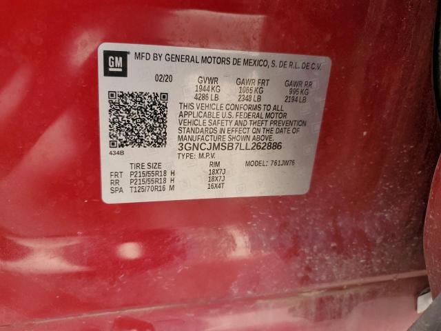 2020 CHEVROLET TRAX PREMI 3GNCJMSB7LL262886