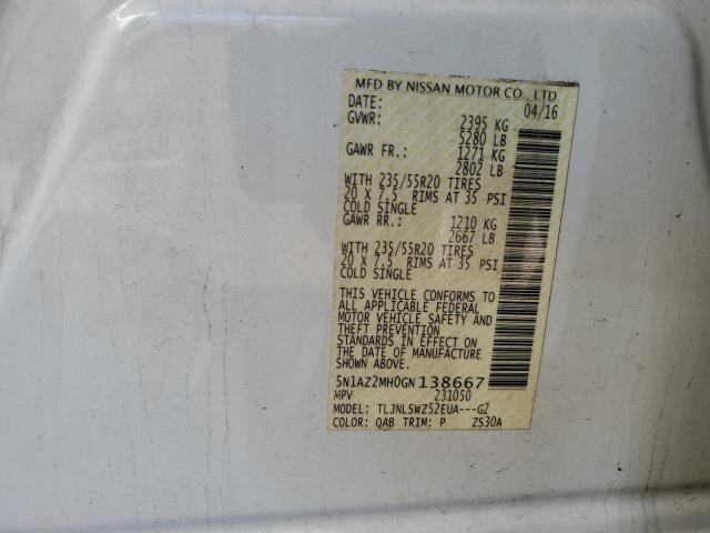 2016 NISSAN MURANO S - 5N1AZ2MH0GN138667