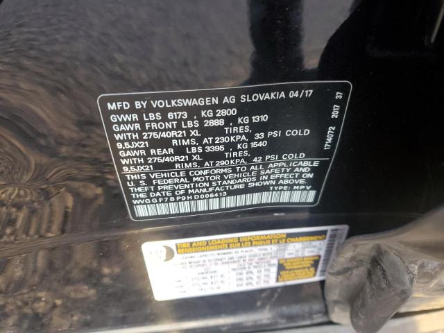 2017 VOLKSWAGEN TOUAREG EX WVGGF7BP9HD006413
