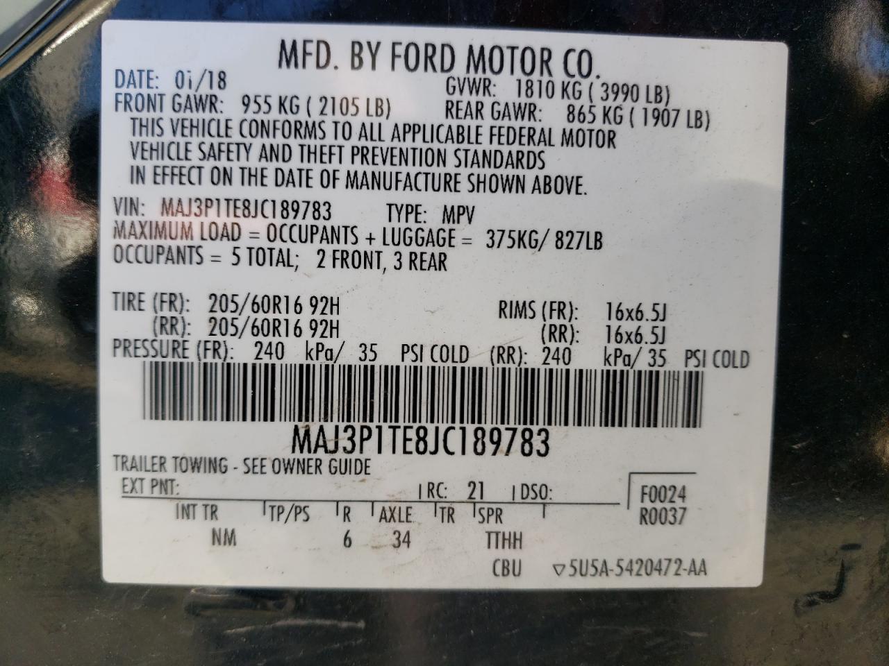 Lot #3028634915 2018 FORD ECOSPORT S