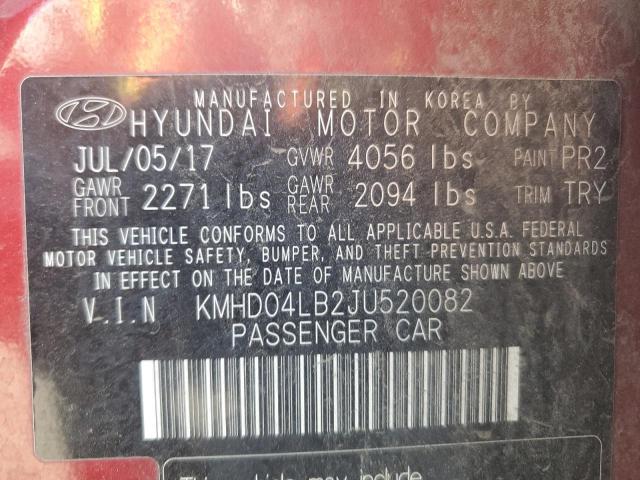 2018 HYUNDAI ELANTRA SP - KMHD04LB2JU520082