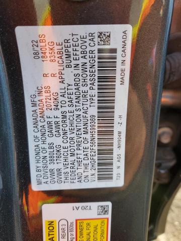 2022 HONDA CIVIC SPOR - 2HGFE2F56NH599369