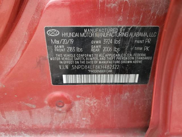 VIN 5NPD84LF8KH482322 2019 HYUNDAI ELANTRA no.13