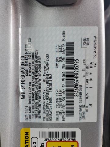 2015 FORD FUSION S - 3FA6P0G74FR205795