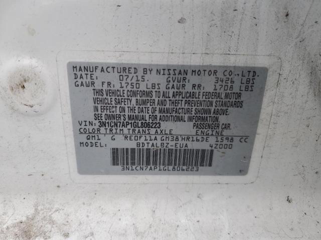 2016 NISSAN VERSA S - 3N1CN7AP1GL806223