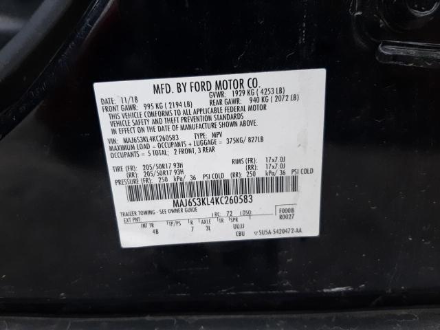 VIN MAJ6S3KL4KC260583 2019 FORD ECOSPORT no.13