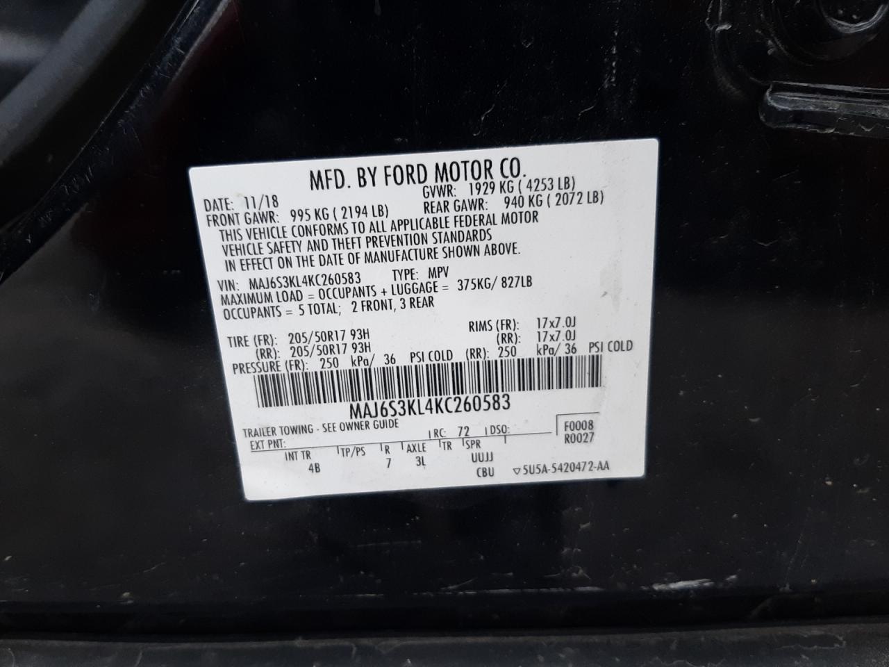 Lot #2994188374 2019 FORD ECOSPORT T