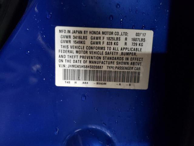 2017 HONDA FIT LX - JHMGK5H58HS020887